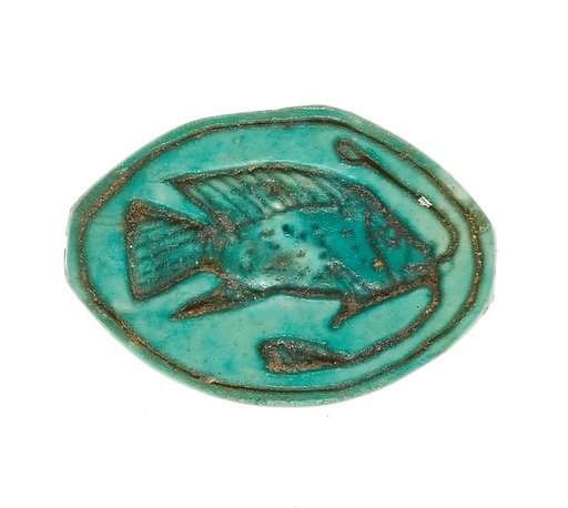 Cowroid Seal Amulet Inscribed with a Bolti Fish