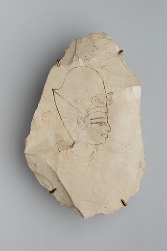 Ostracon Depicting a King's Head