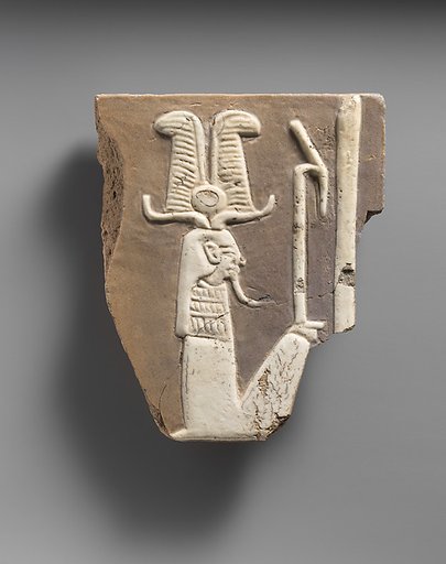 Tile with seated Tatenen (or Ptah-Tatenen)