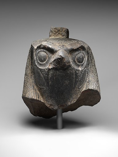 Head of an anthropomorphic falcon god