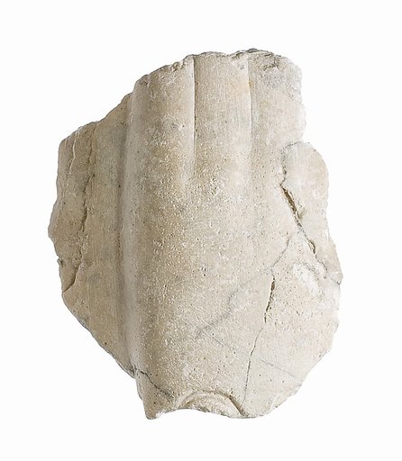 Hand raised to support an element