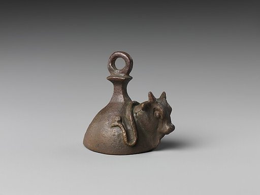 Bell with head of a bovine wearing a yoke ending in uraei