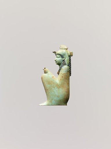 Inlay depicting squatting goddess, probably Hathor