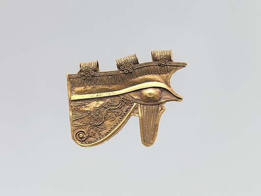 Wedjat eye with granulation and decorative wire ornament