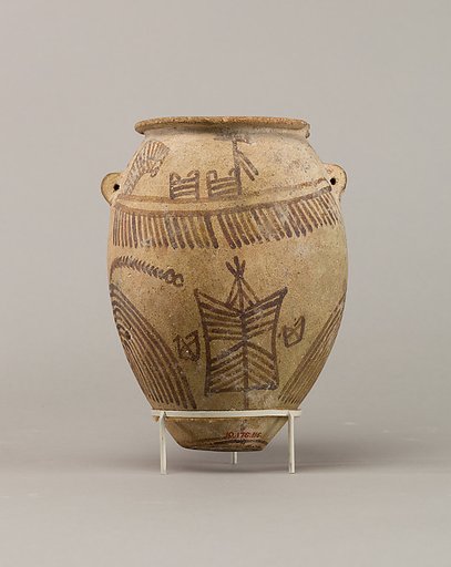 Decorated ware jar illustrating boats