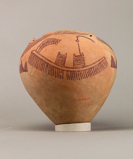 Decorated ware jar illustrating boats