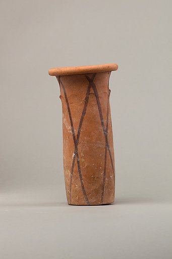 Wavy-handled jar with cross-lined decoration