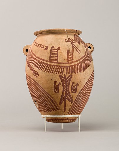 Decorated ware jar illustrating boats