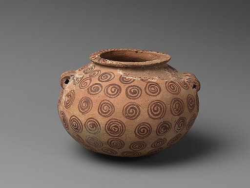 Decorated ware jar with spiral design