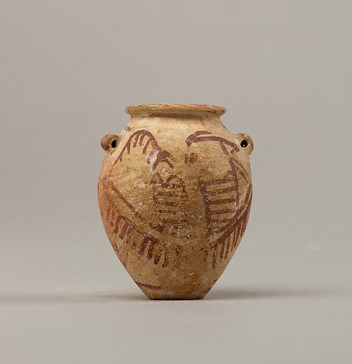Decorated ware jar illustrating two boats