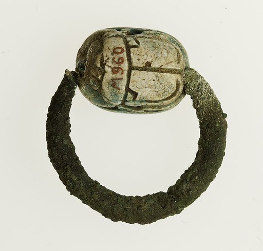 Ring with scarab bezel
