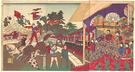 Illustration of the Imperial Excursion to see the Charini's Circus (Charine daikyokuba goyūran no zu)