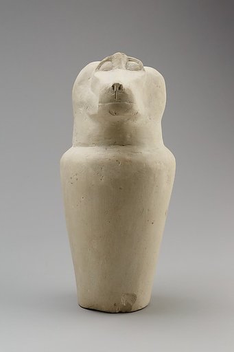 Dummy canopic jar with baboon head (Hapy)