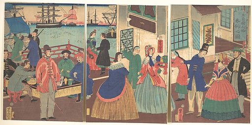 People of the Five Nations Drinking and Eating (Gokakoku jinbutsu dontaku no zu)