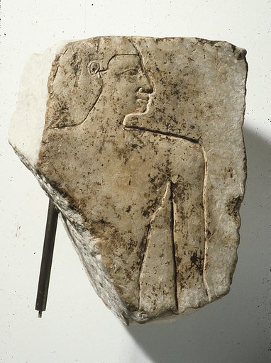 Relief fragment of man's upper body
