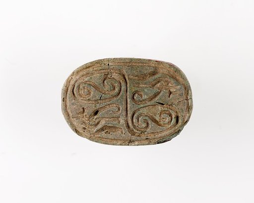 Scarab Decorated with Scrolls and Wedjat Signs
