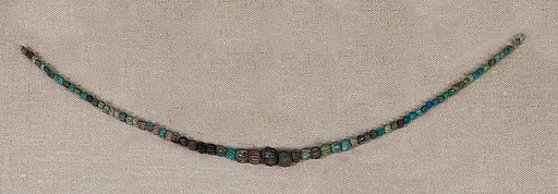 Necklace of striated beads