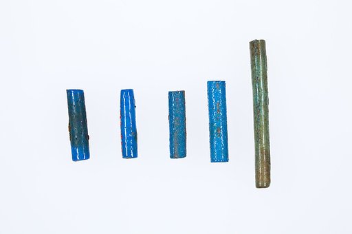 Cylindrical beads from the mummy of Ukhhotep