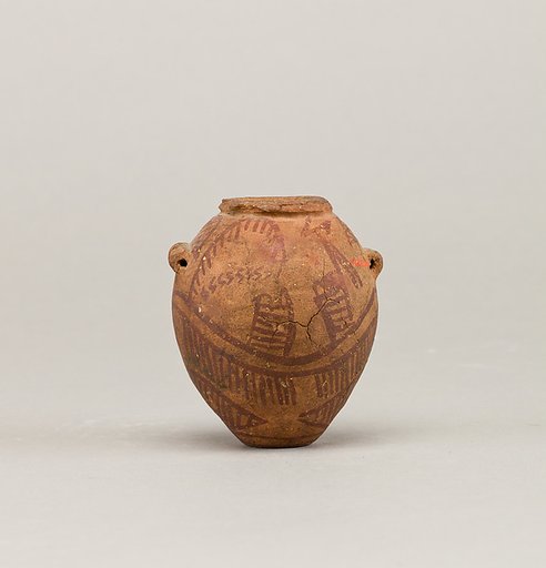 Decorated ware jar with two boats
