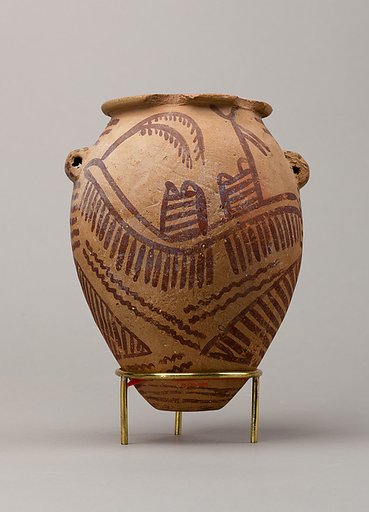 Decorated ware jar depicting two boats