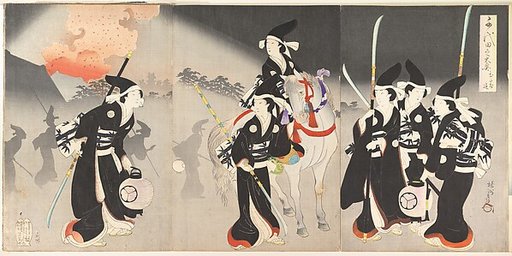 “Evacuation of the Ladies,” from the series The Inner Precincts of Chiyoda Castle (Chiyoda no Ōoku, Otachinoki)