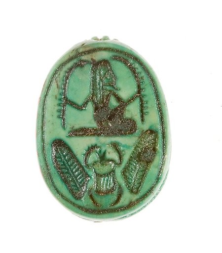 Scarab Inscribed with a Hieroglyphic Motif