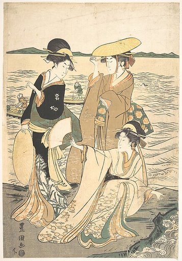 Three Young Ladies by the Seashore