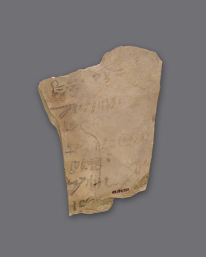 Hieratic ostracon with a list of workmen's names