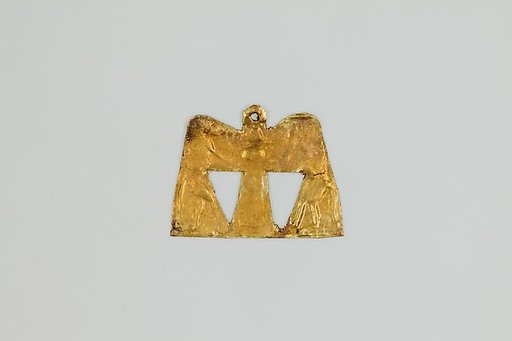 Amulet depicting two baboons flanking a djed pillar with sundisk and atef-crown