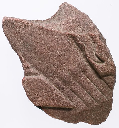 Right hand of the king extended and crossing a border, orientation not certain