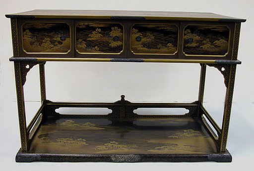 Table with Design of Pines at the Shore