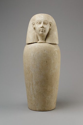 Canopic jar with human head (Imseti)