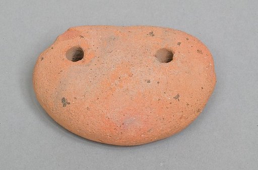 Weighing down device (fish net sinker?)