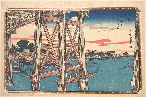 Twilight Moon at Ryōgoku Bridge