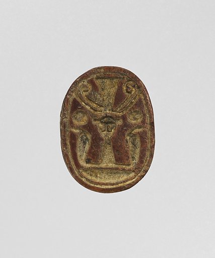 Scarab Inscribed with a Hathor Emblem