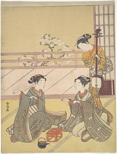 Young Women Playing Kitsune-ken (Fox Game)