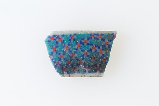 Inlay fragment, patten of diamonds formed from smaller squares