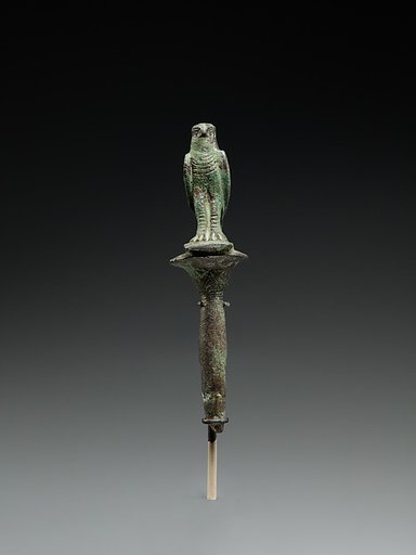 Horus falcon on papyrus stem