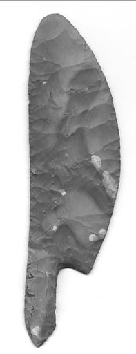 Bifacial knife with handle