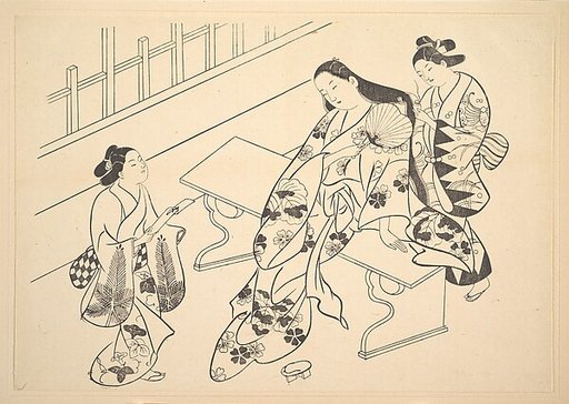 A Kamuro is Shown Bringing a Love Letter to Her Mistress