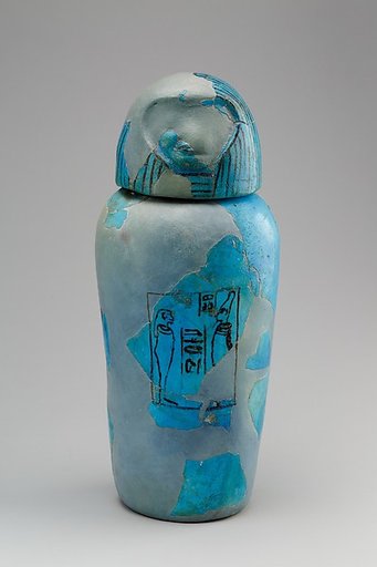 Canopic Jar with human headed lid, Imseti