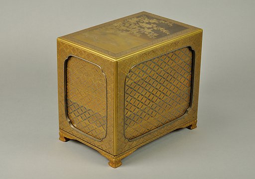 Set of Five Writing Boxes with Japanese Globeflowers, Plum Blossoms, and Interlaced Roundels