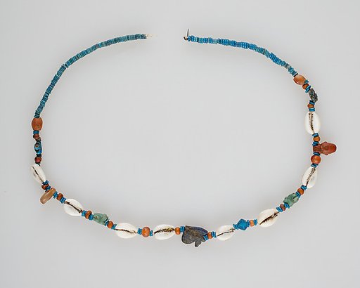 String of beads and amulets (wedjat eyes)