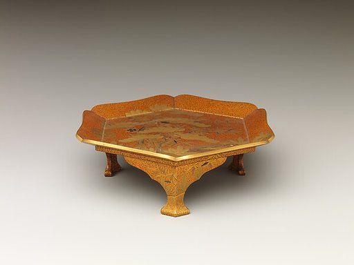 Tray with Design of Pine, Bamboo, and Cherry Blossom