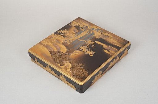 Writing Box with Design of a Cherry Tree and Waterfall