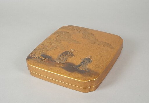 Writing Box with Design of Elderly Couple under Pine from the Noh Play Takasago