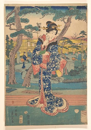 Young girl at tea house in Iriya