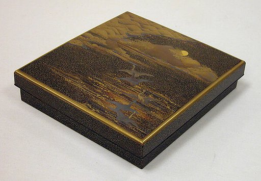 Writing Box with Flying Geese in the Autumn Night