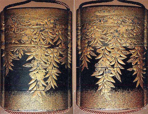 Case (Inrō) with Design of Flowering Weeping Cherry Branches