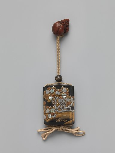 Case (Inrō) with Design of Maple Tree and Stream